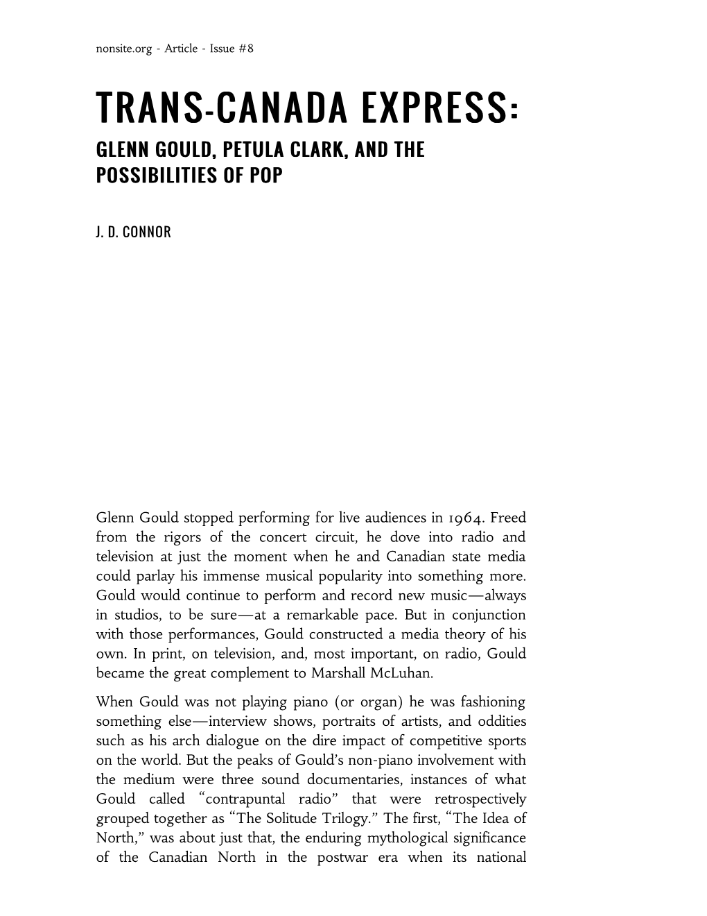 Trans-Canada Express: | Nonsite.Org