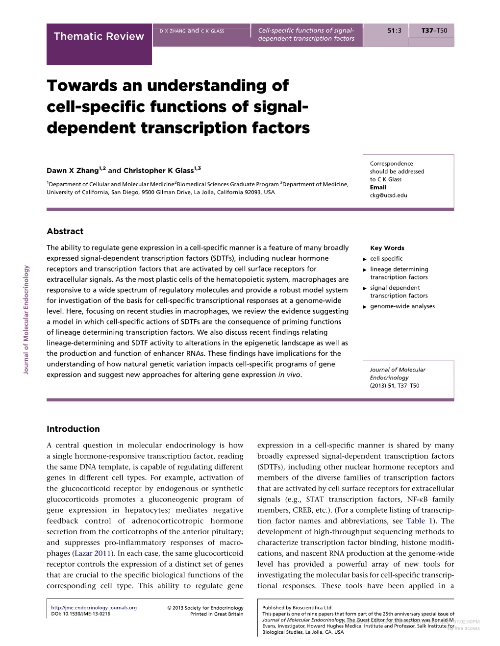 Dependent Transcription Factors