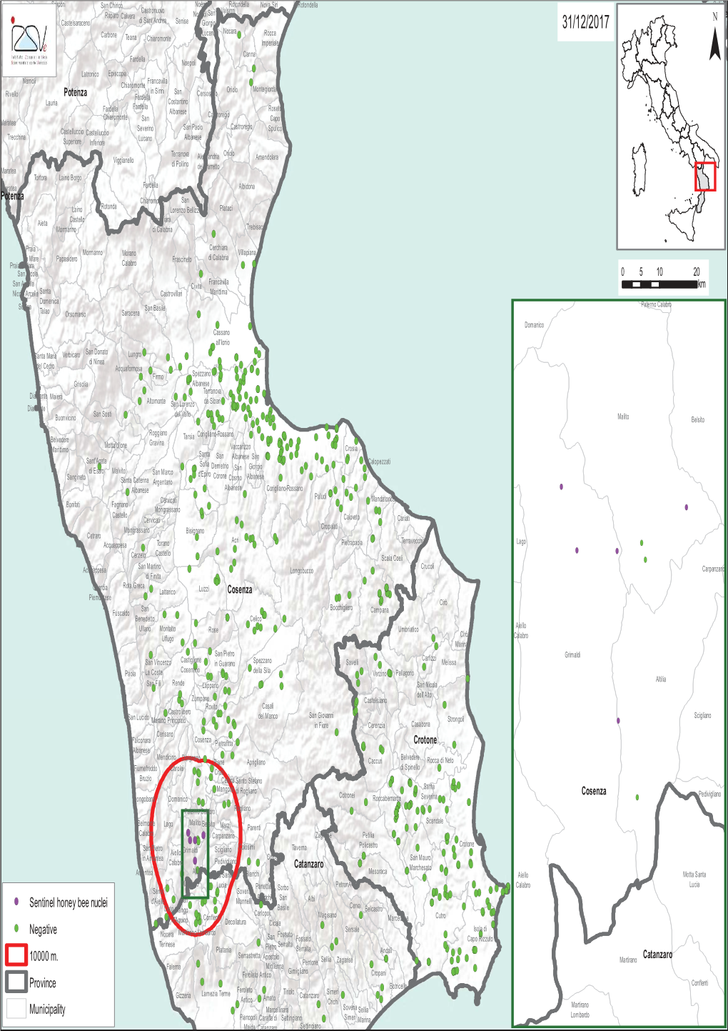 Sources: Esri, USGS, NOAA Sentinel Honey Bee Nuclei Negative 10000