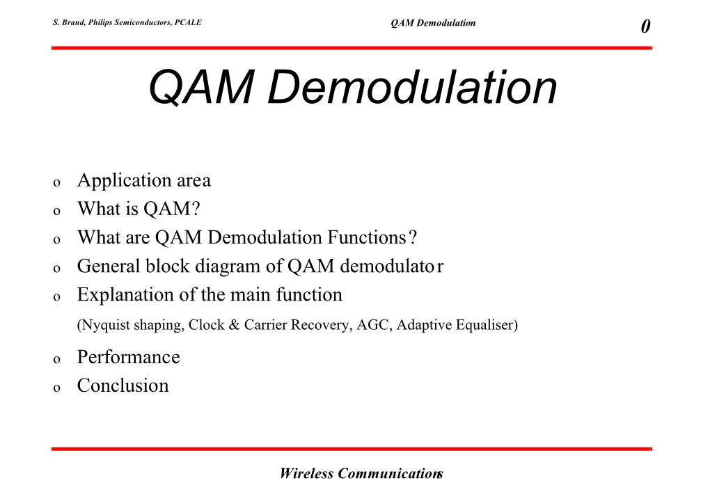 QAM Demodulation 0 QAM Demodulation