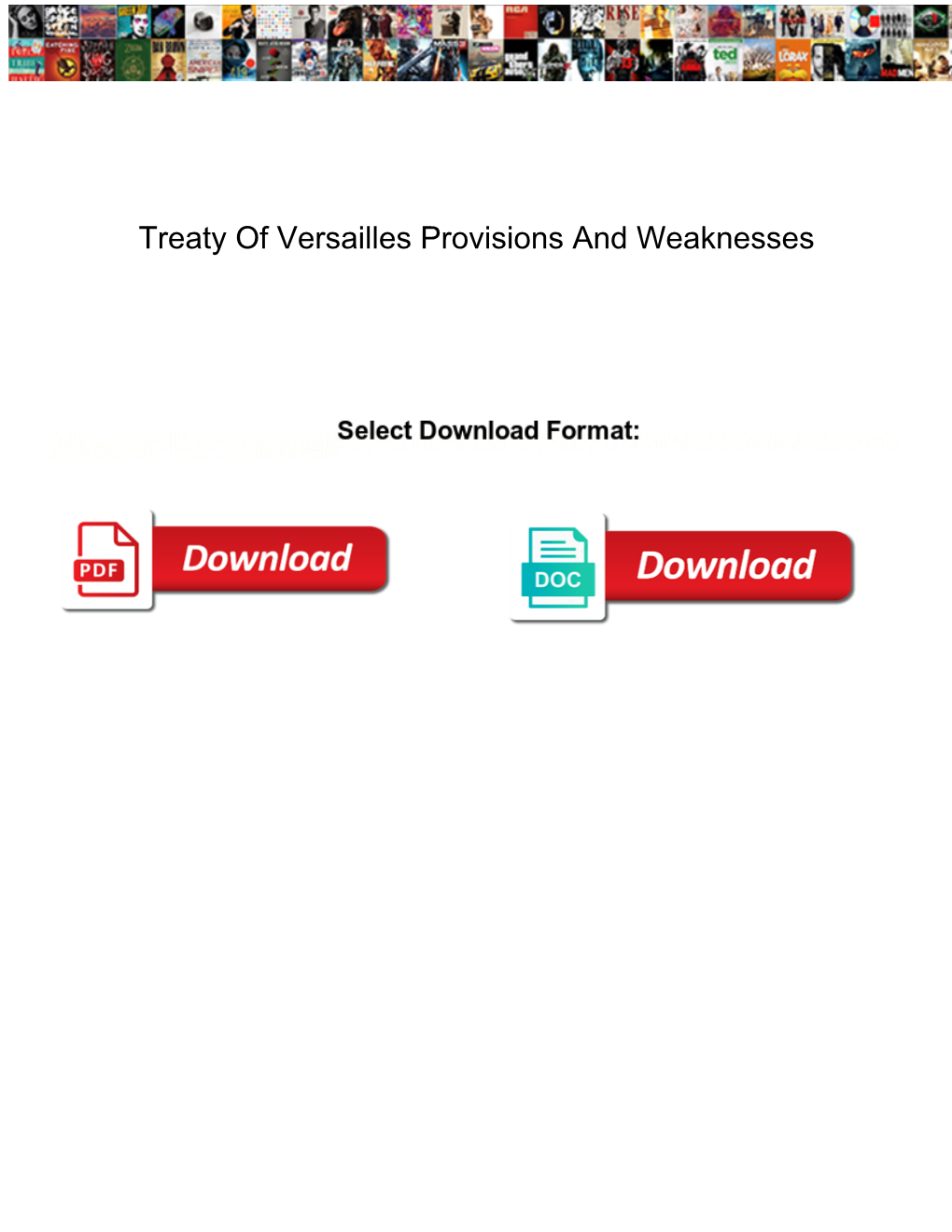 Treaty of Versailles Provisions and Weaknesses