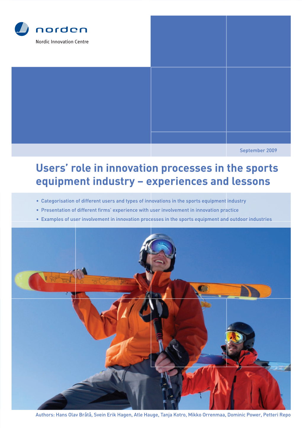 Users' Role in Innovation Processes in the Sports