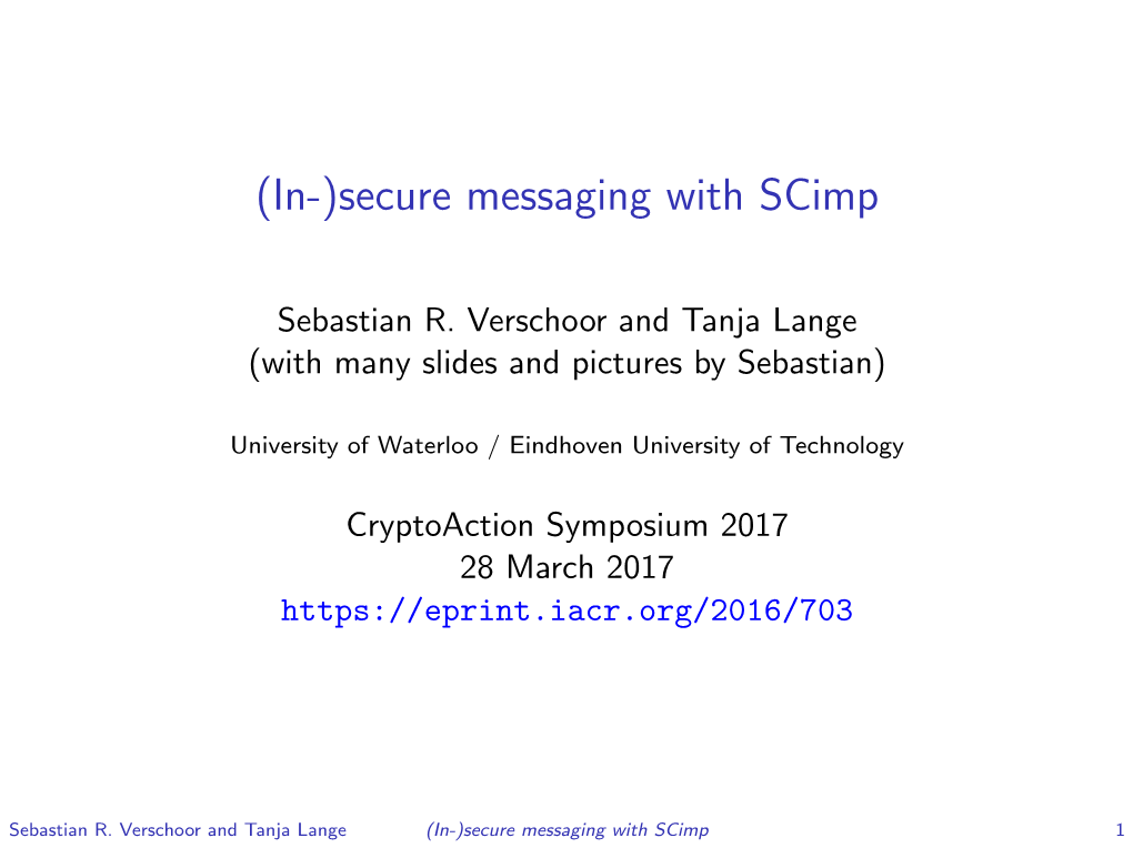 (In-)Secure Messaging with Scimp