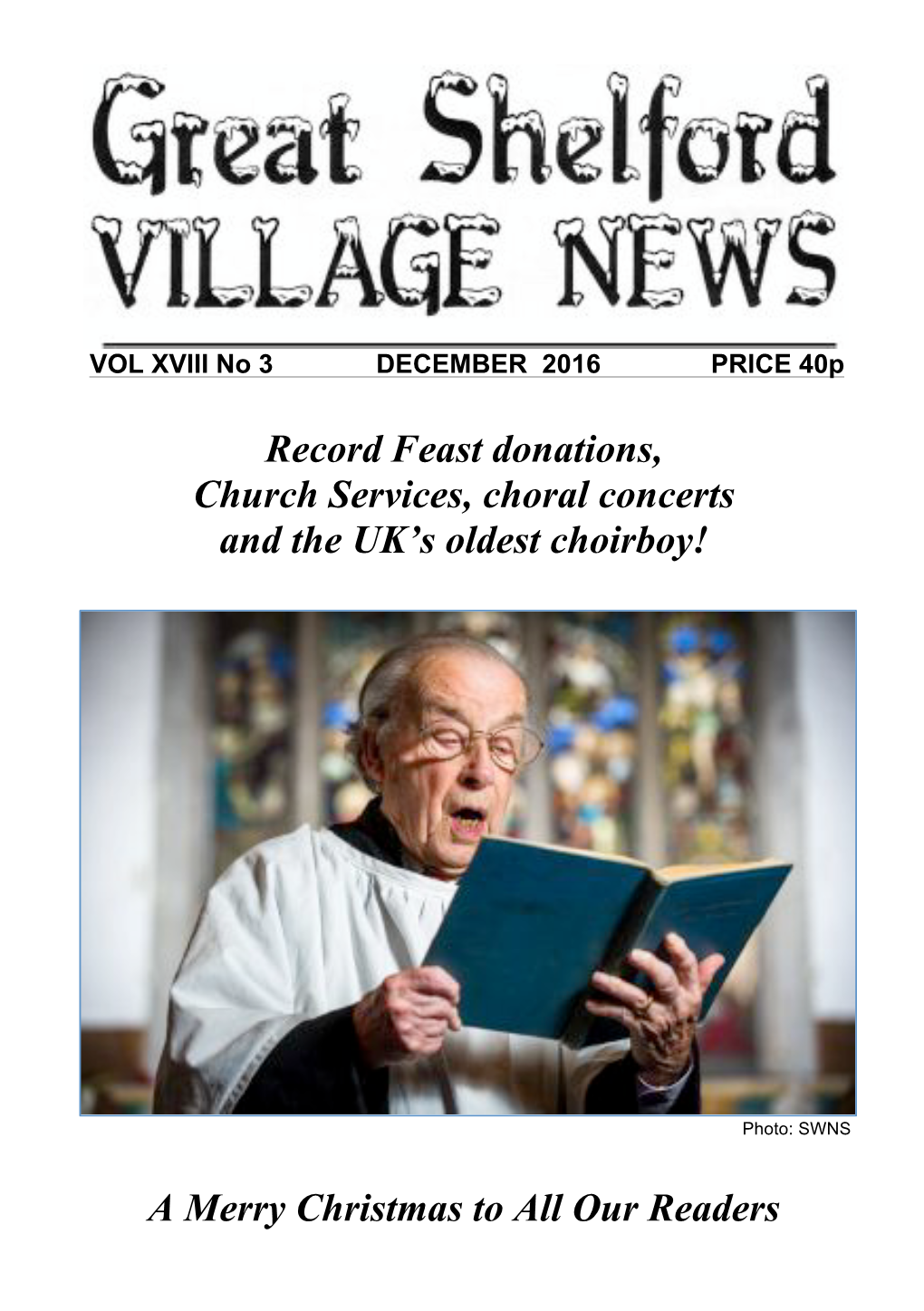 Record Feast Donations, Church Services, Choral Concerts and the UK’S Oldest Choirboy!