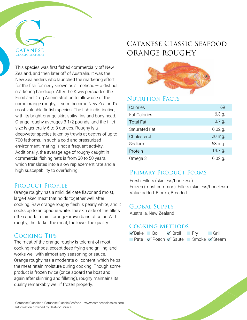 Catanese Classic Seafood ORANGE ROUGHY