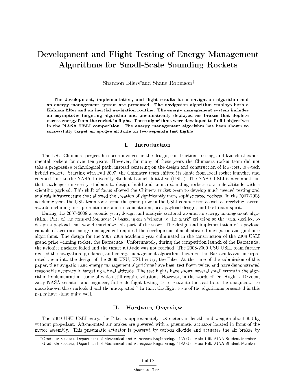 Development and Flight Testing of Energy Management Algorithms for Small-Scale Sounding Rockets