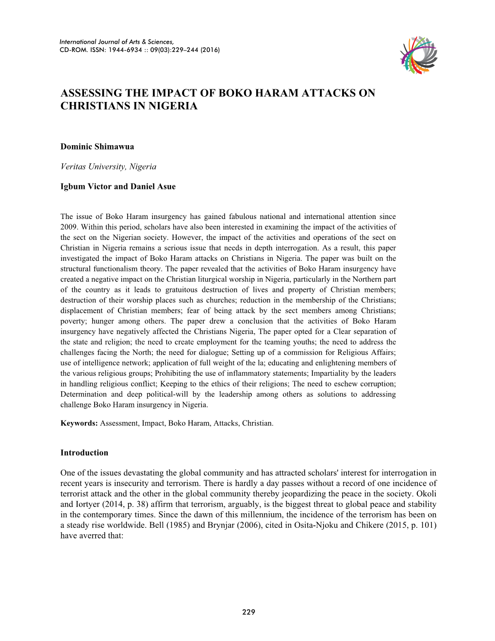 Assessing the Impact of Boko Haram Attacks on Christians in Nigeria