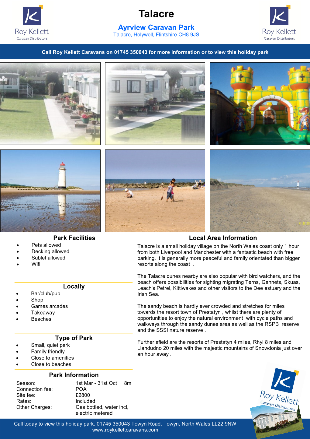 Talacre Ayrview Caravan Park Talacre, Holywell, Flintshire CH8 9JS