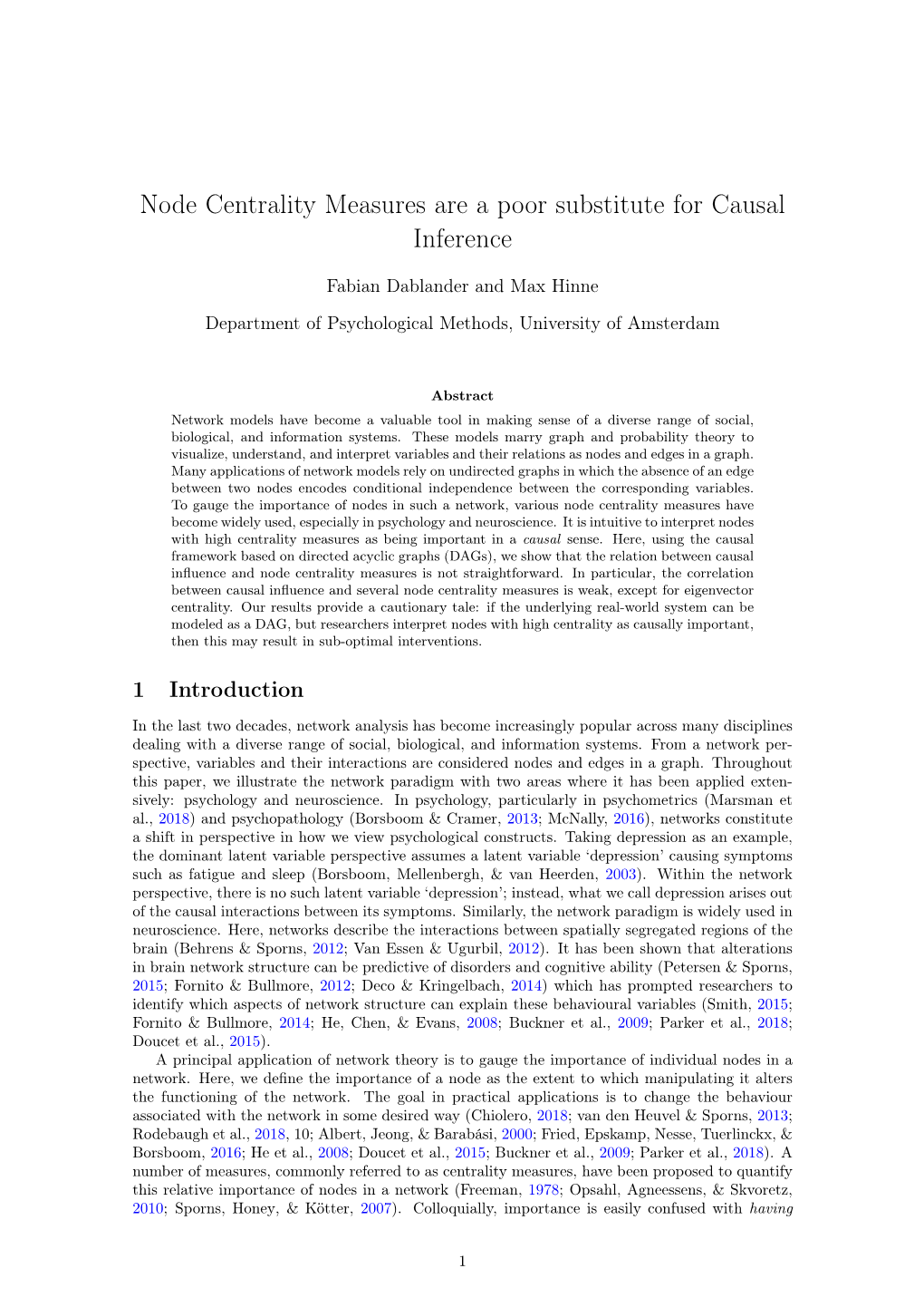 Node Centrality Measures Are a Poor Substitute for Causal Inference