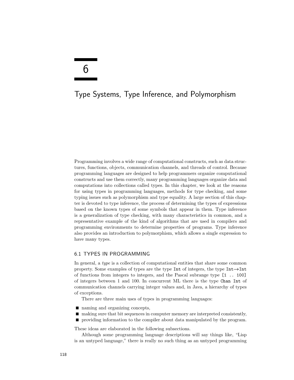 Type Systems, Type Inference, and Polymorphism