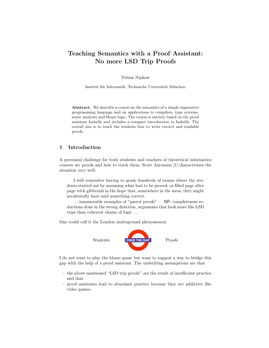 Teaching Semantics with a Proof Assistant: No More LSD Trip Proofs