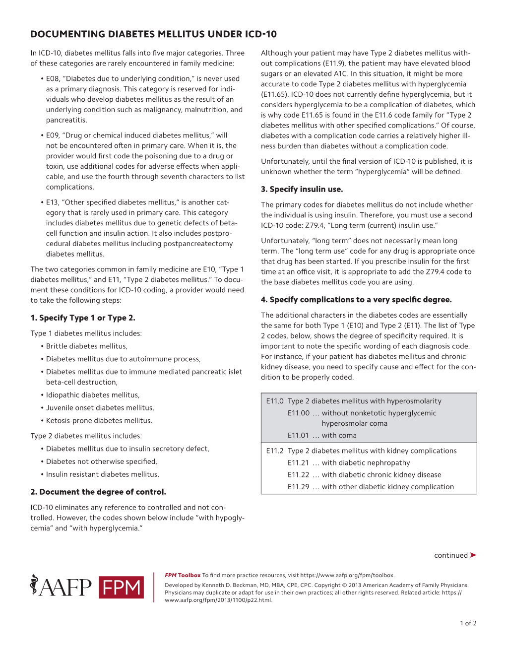 Documenting Diabetes Mellitus Under Icd-10