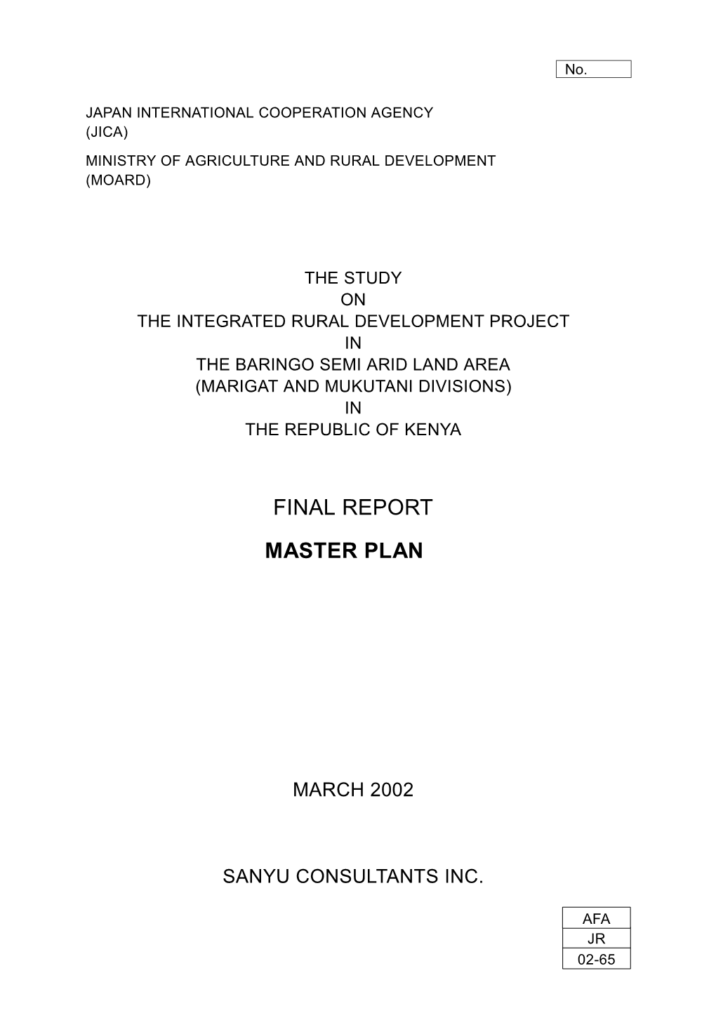 Final Report Master Plan