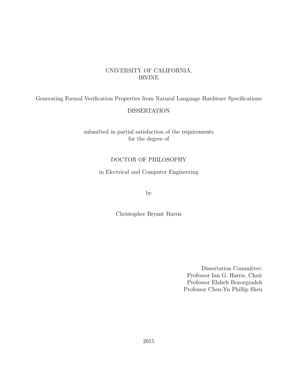 Generating Formal Verification Properties from Natural Language Hardware Specifications