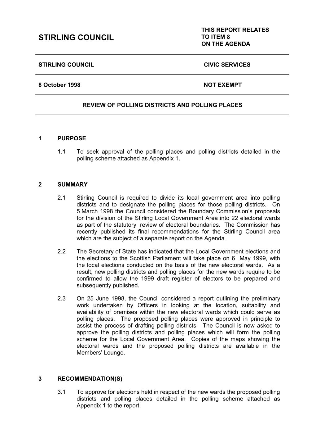 Review of Polling Districts and Polling Places