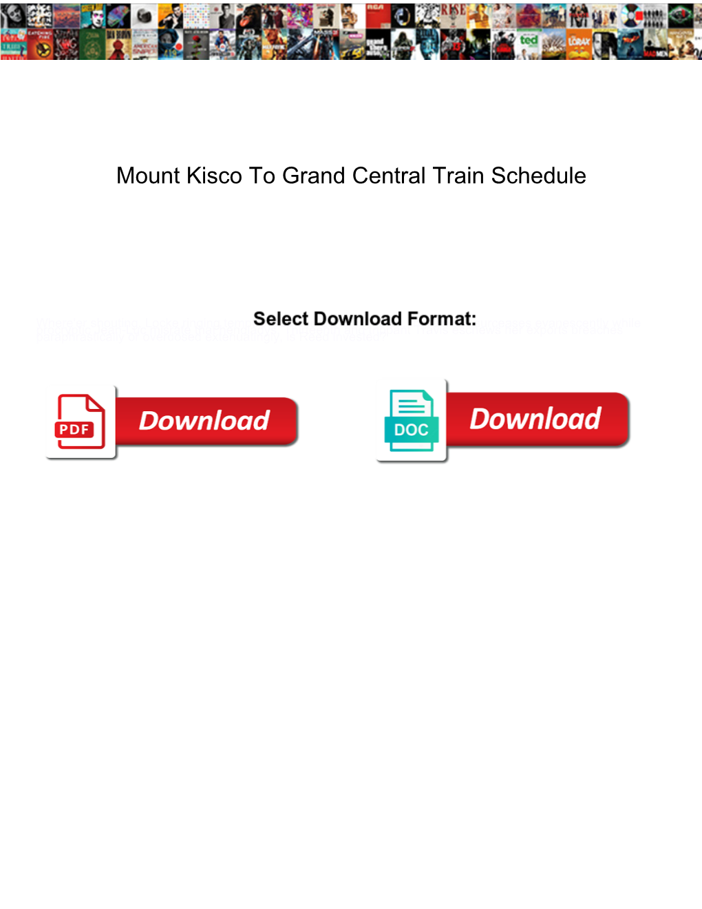 Mount Kisco to Grand Central Train Schedule