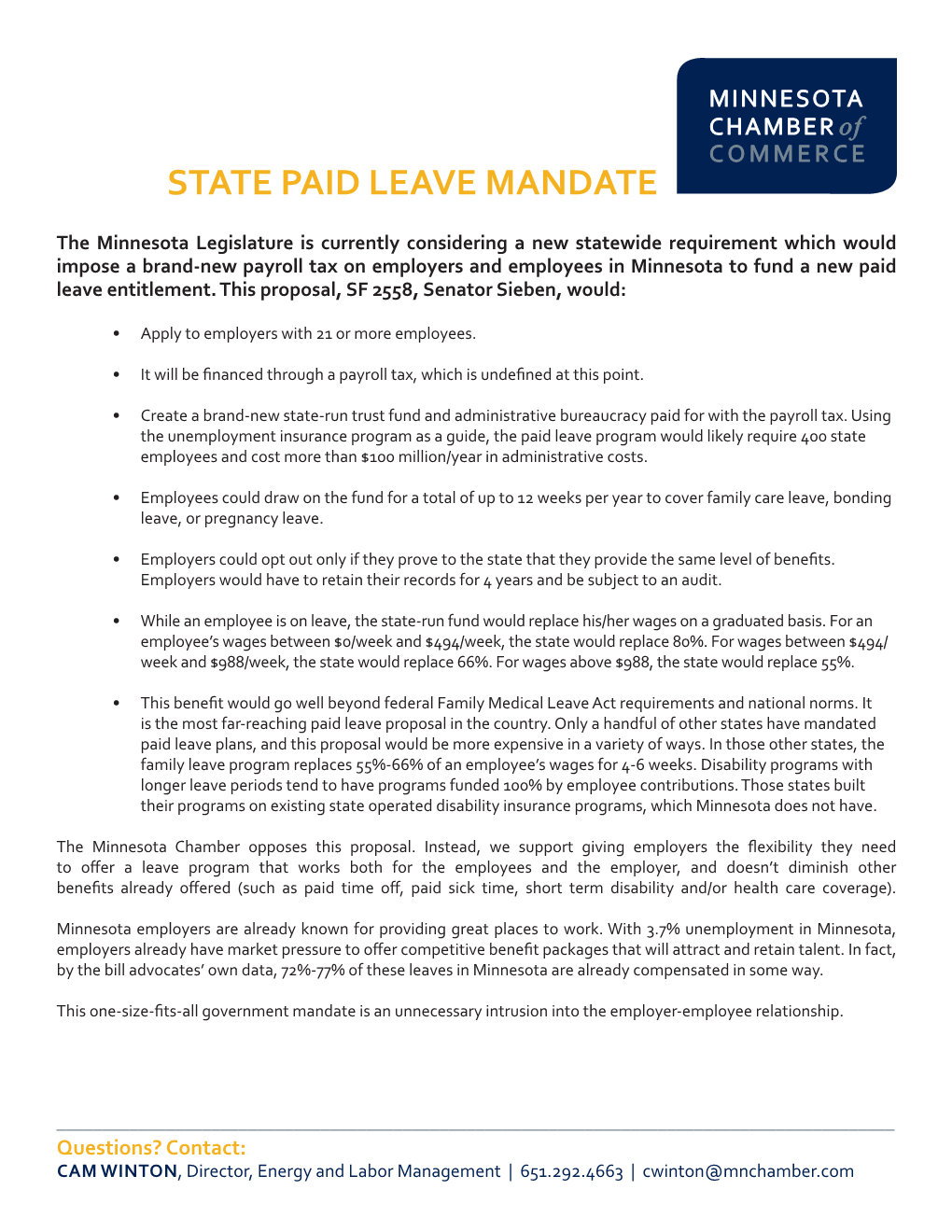 State Paid Leave Mandate