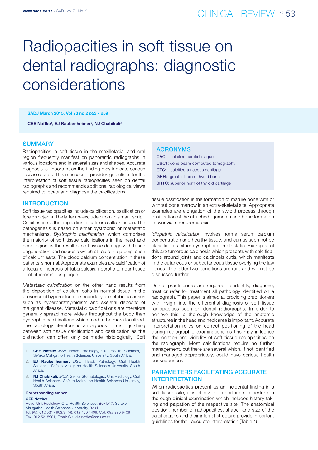 Radiopacities in Soft Tissue on Dental Radiographs: Diagnostic Considerations