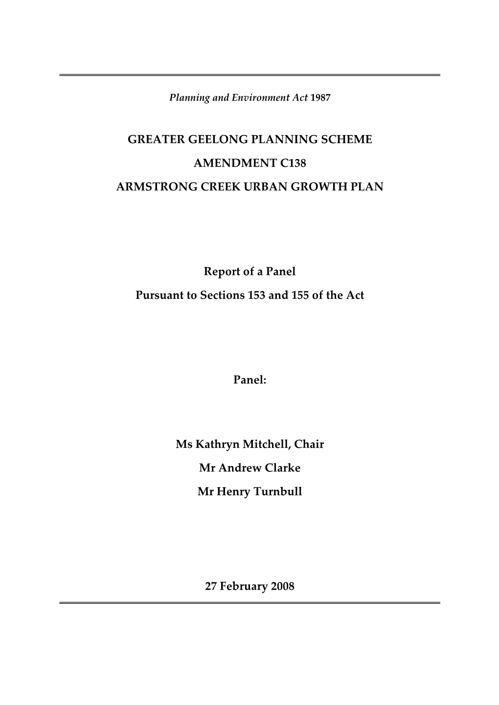 Greater Geelong Planning Scheme Amendment C138