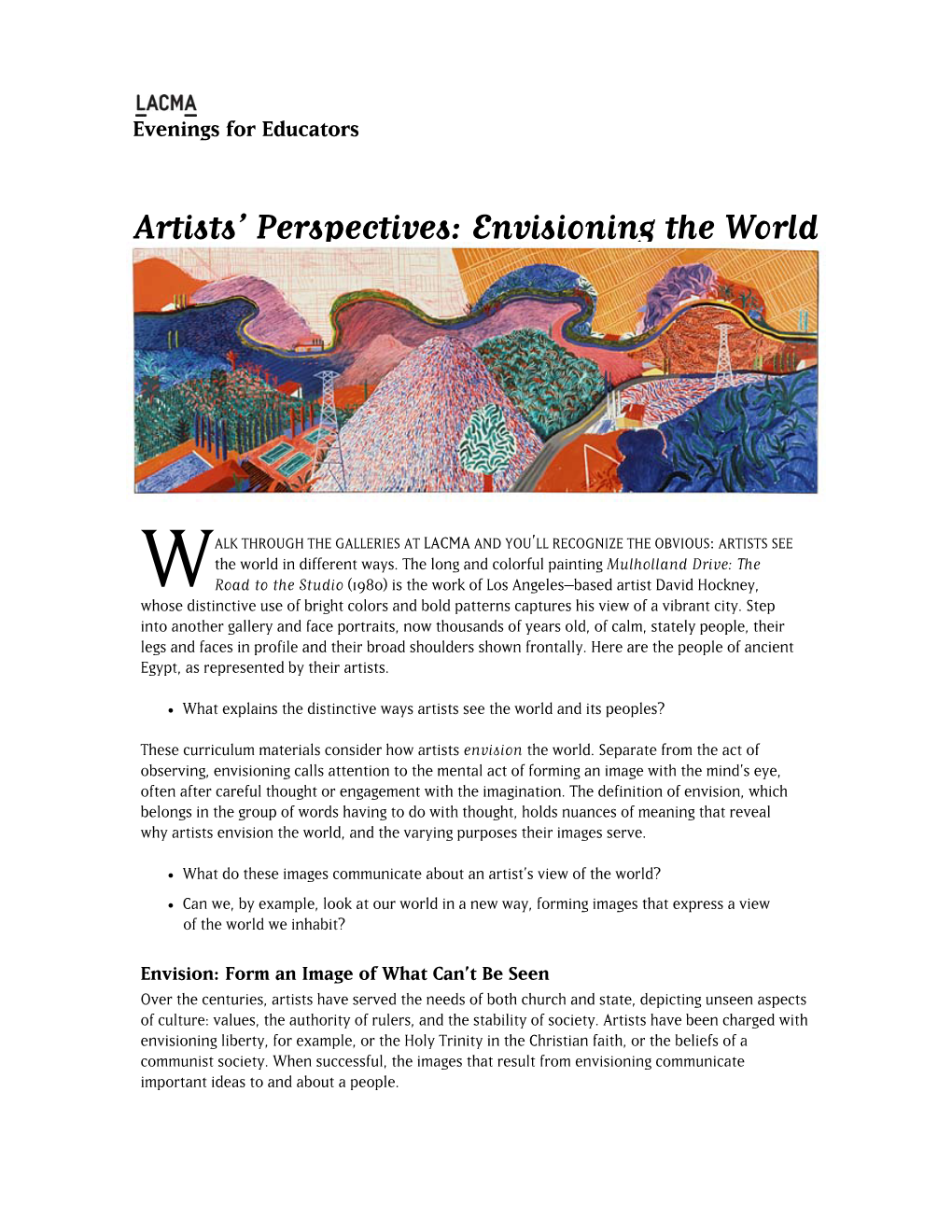 Artists' Perspectives: Envisioning the World