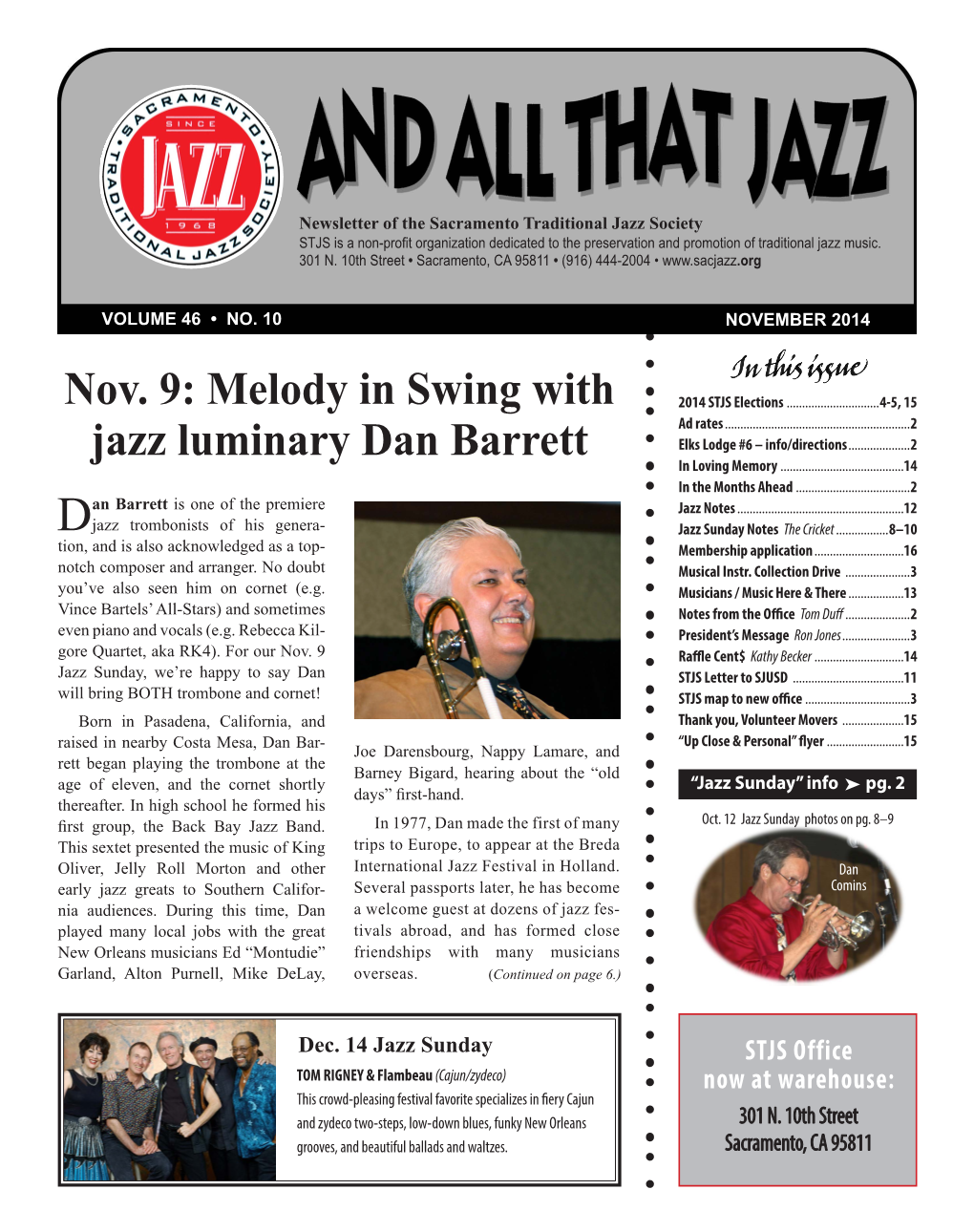 Nov. 9: Melody in Swing with Jazz Luminary Dan Barrett