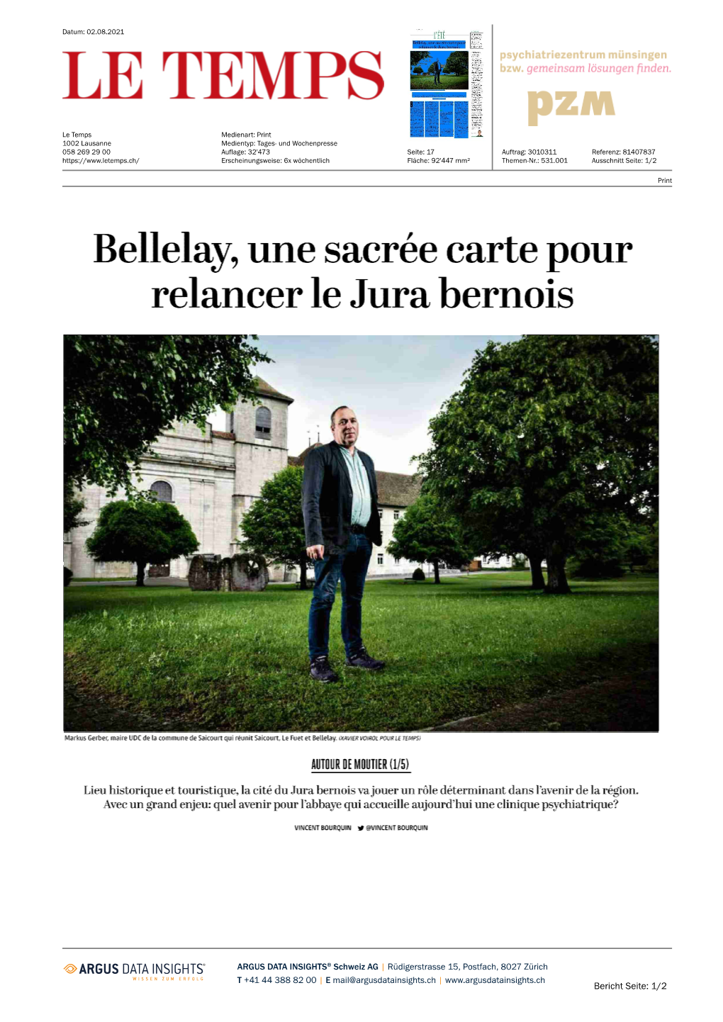 Bellelay, Une Sacrée Carte Pour Relancer Le Jura Bernois