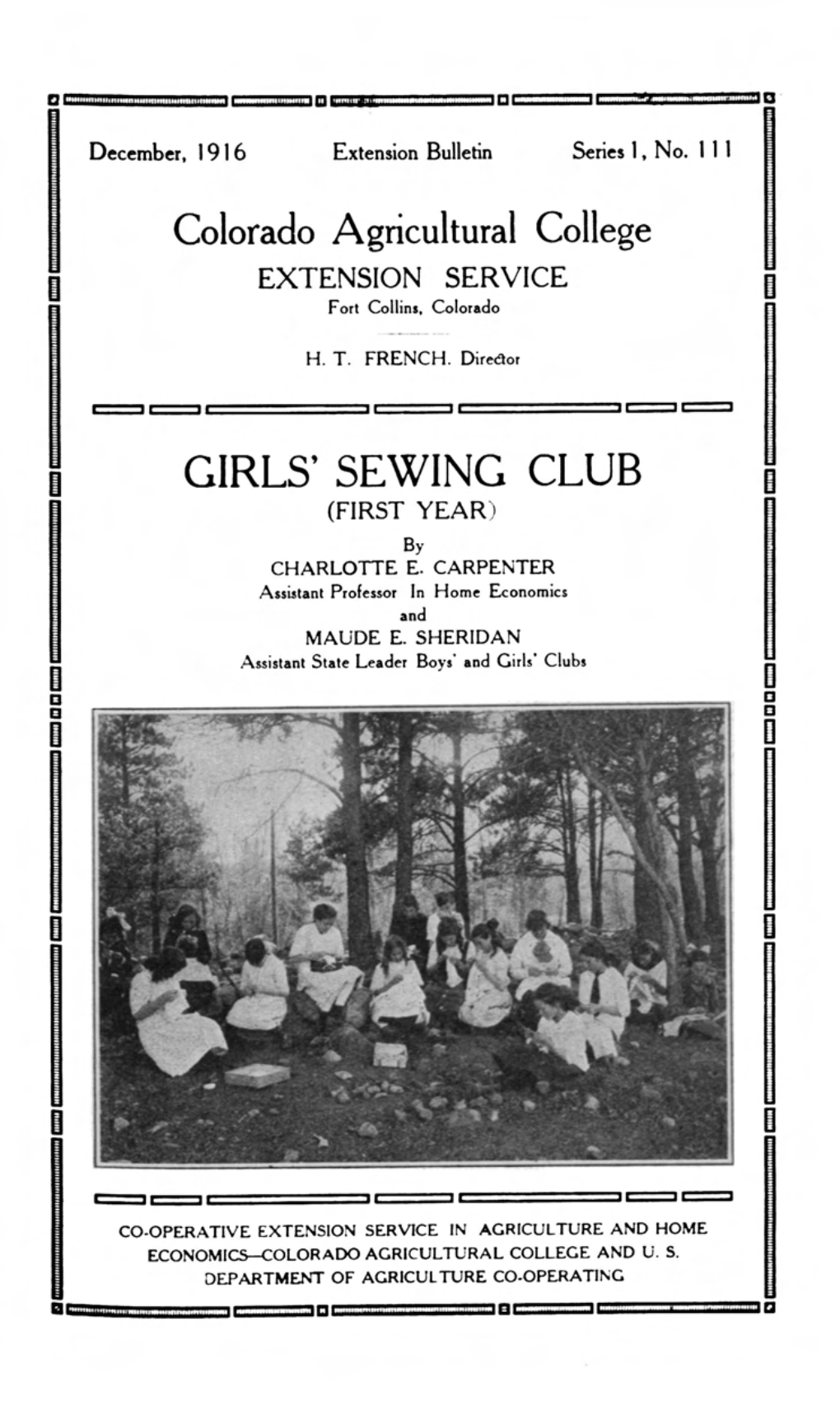 GIRLS' SEWING CLUB (FIRST YEAR) by CHARLOTTE E