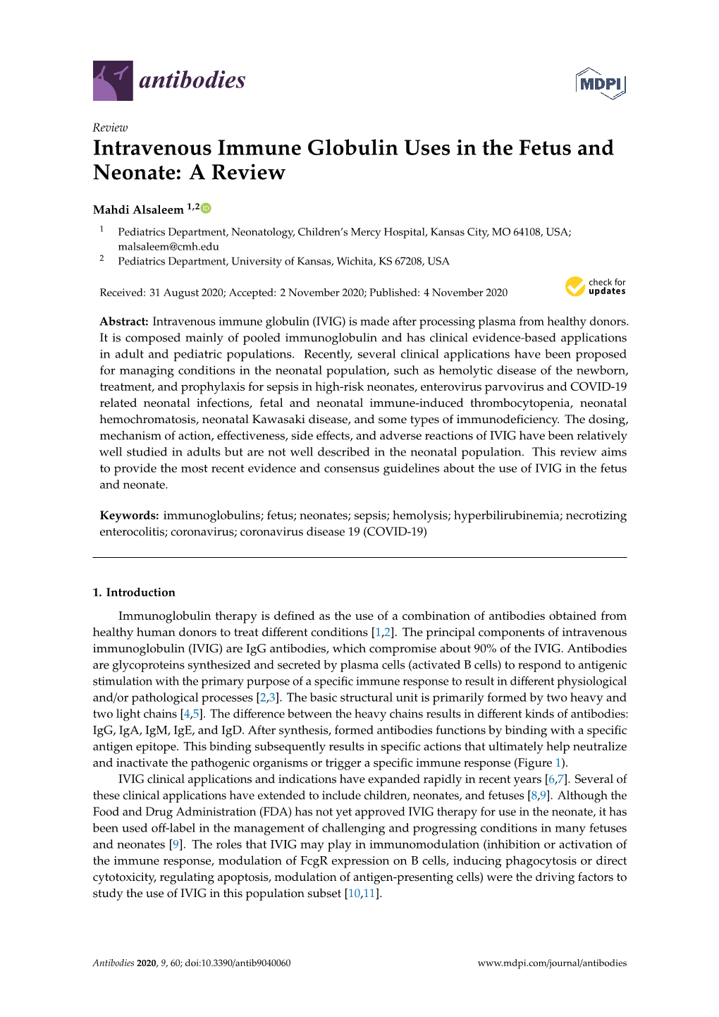 Intravenous Immune Globulin Uses in the Fetus and Neonate: a Review