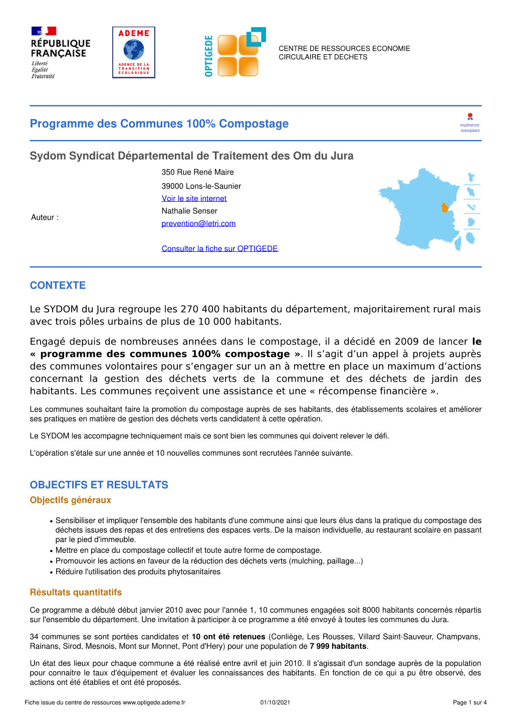 Programme Des Communes 100% Compostage