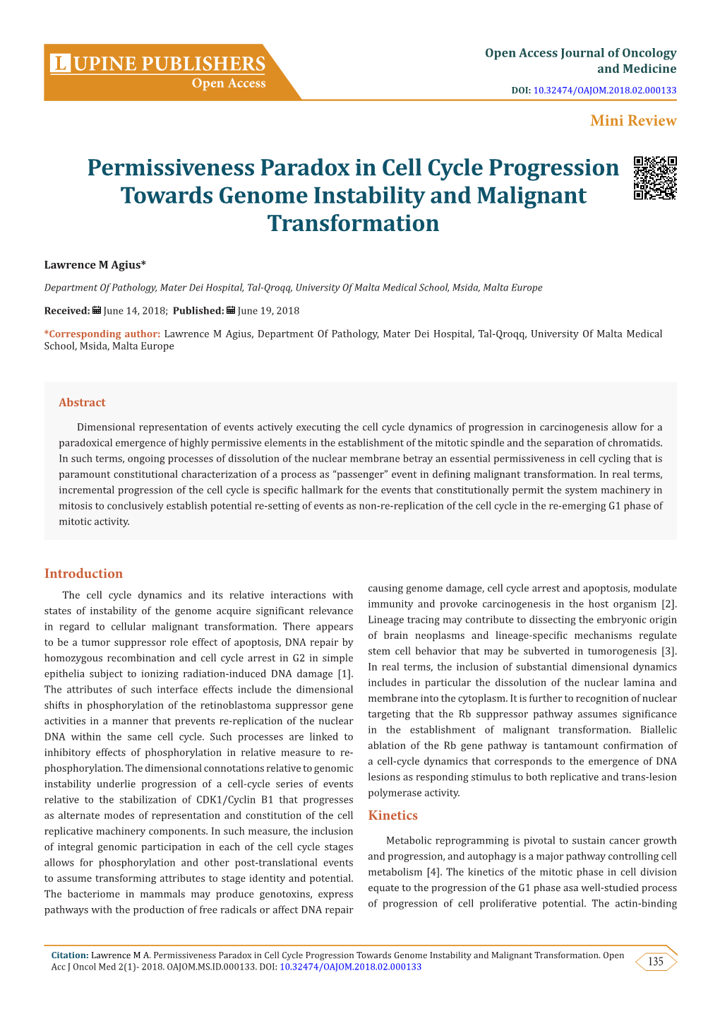 Permissiveness Paradox in Cell Cycle Progression Towards Genome Instability and Malignant Transformation