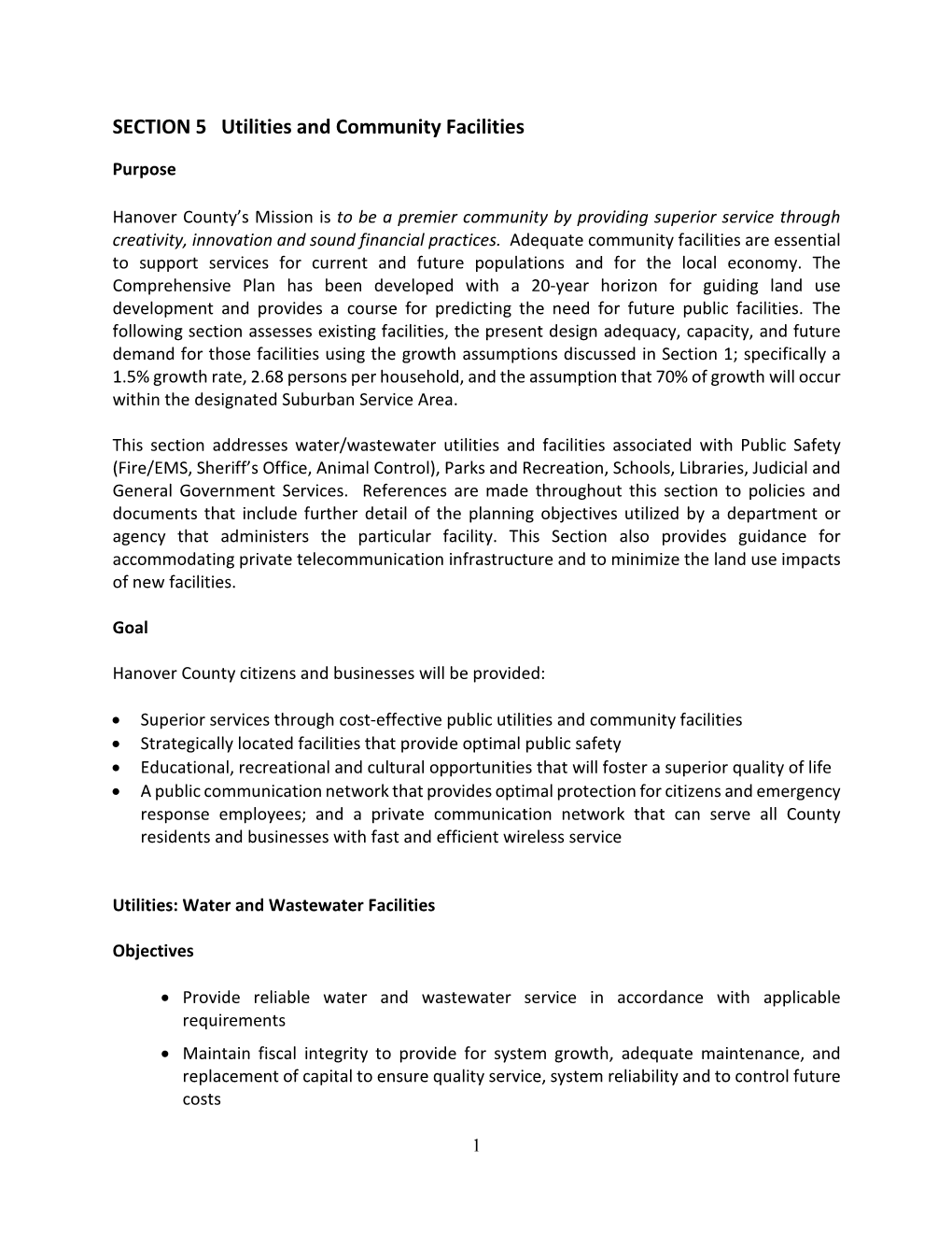 SECTION 5 Utilities and Community Facilities