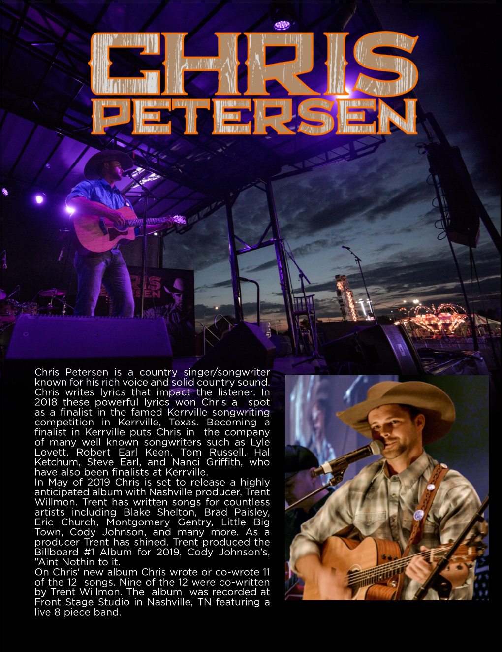 Chris Petersen Is a Country Singer/Songwriter Known for His Rich Voice and Solid Country Sound