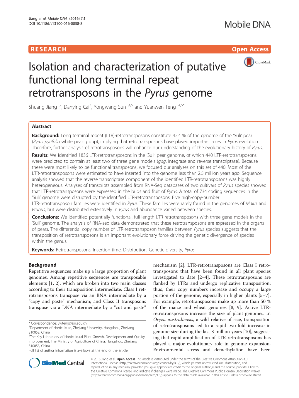 Isolation and Characterization of Putative Functional Long Terminal