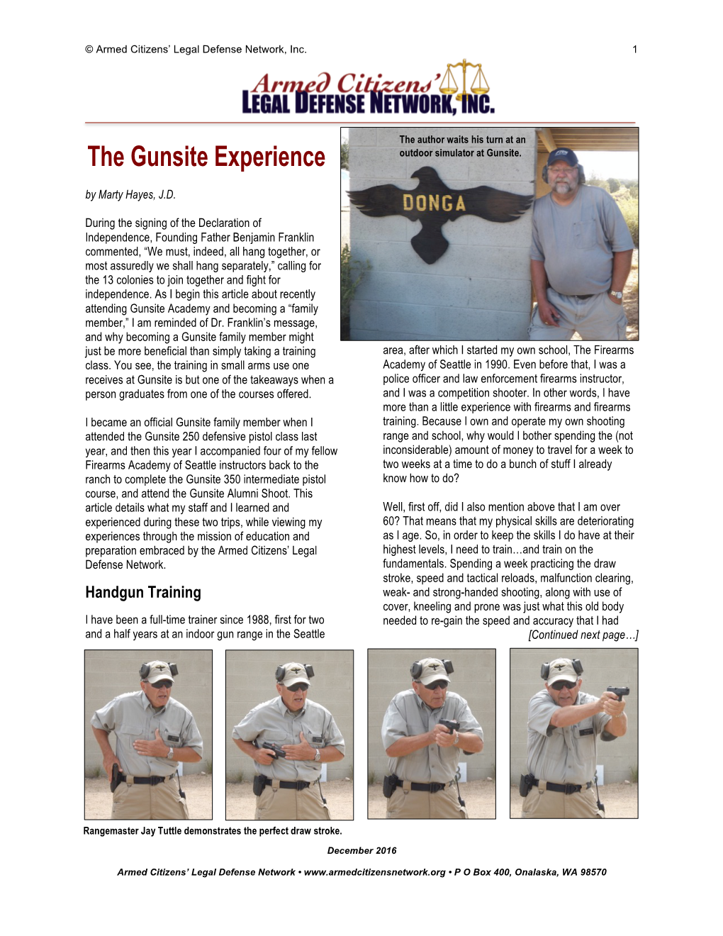 The Gunsite Experience Outdoor Simulator at Gunsite