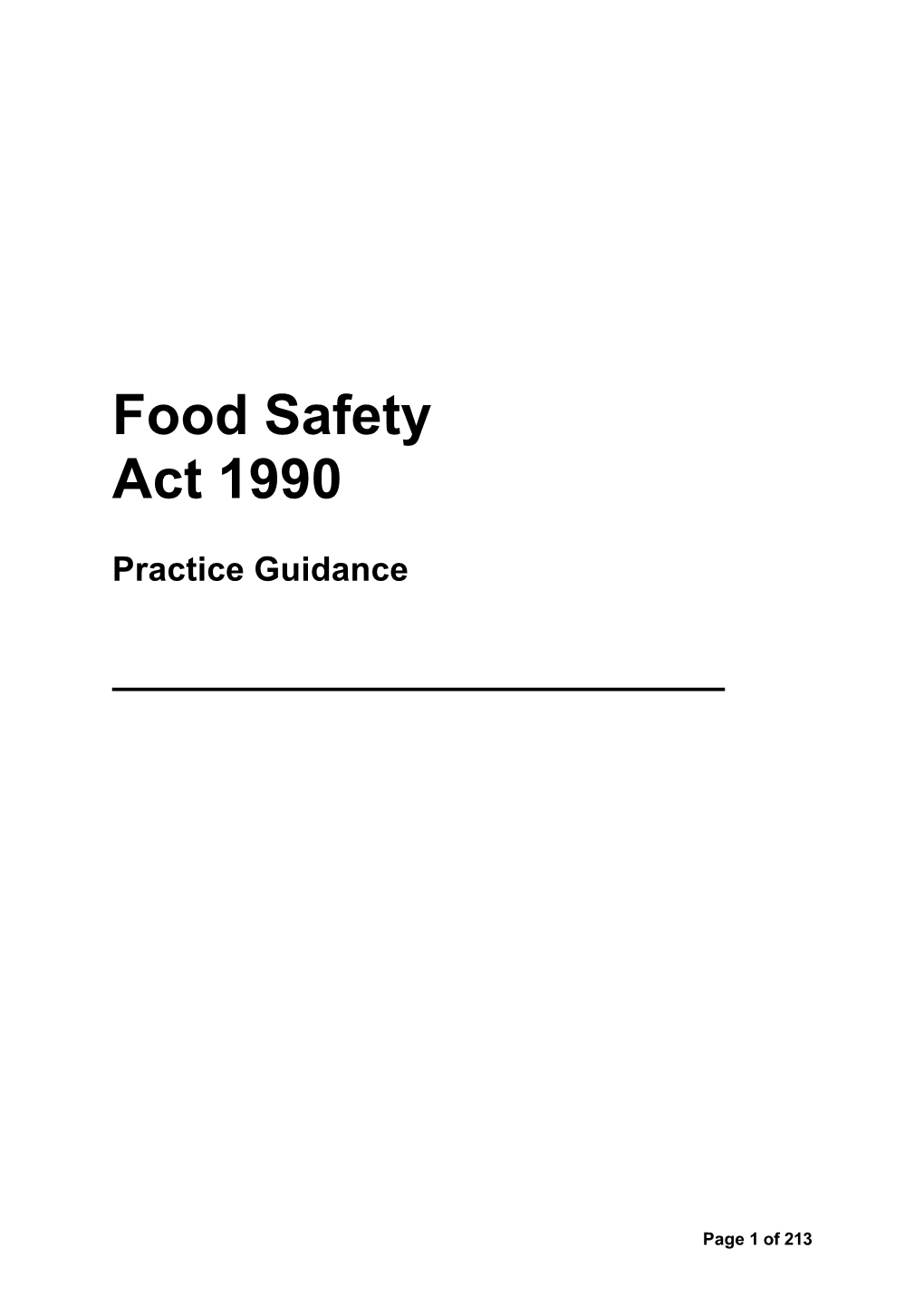 Food Safety Act 1990