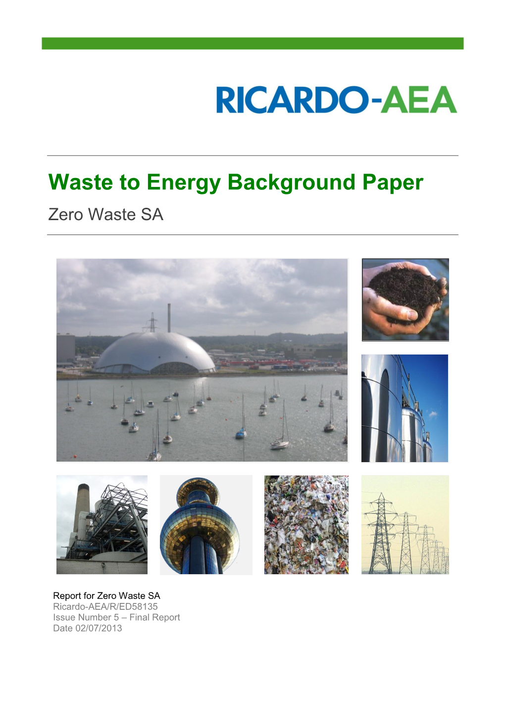 Waste to Energy Background Paper Zero Waste SA