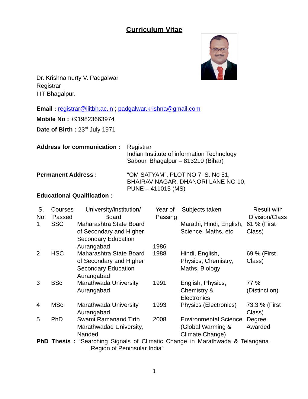 Curriculum Vitae