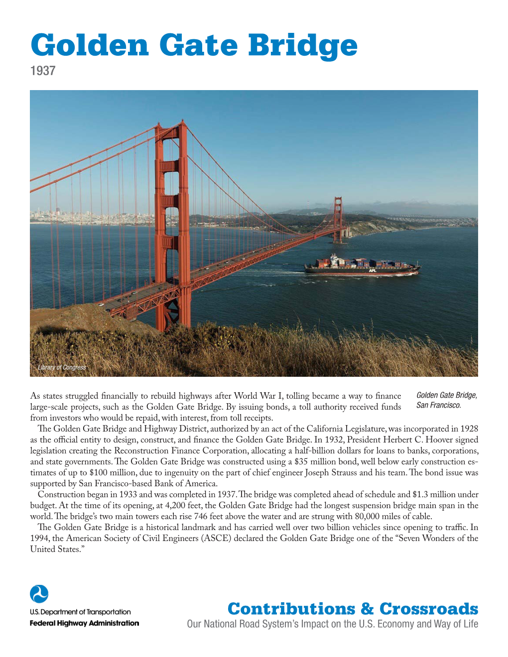 Golden Gate Bridge Fact Sheet