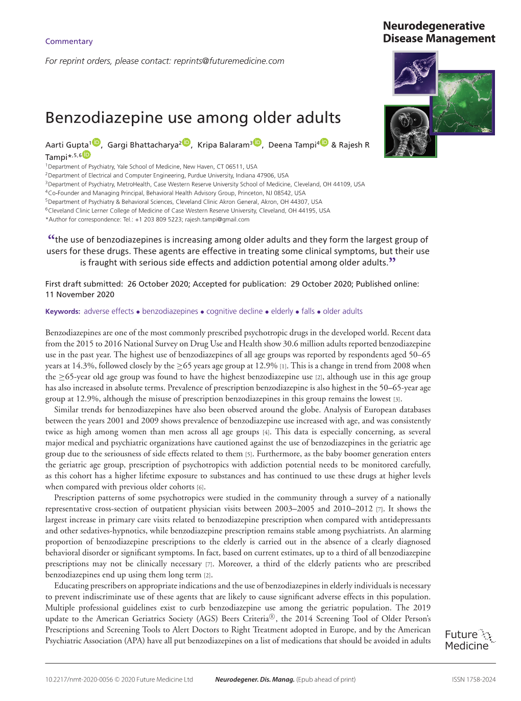 Benzodiazepine Use Among Older Adults