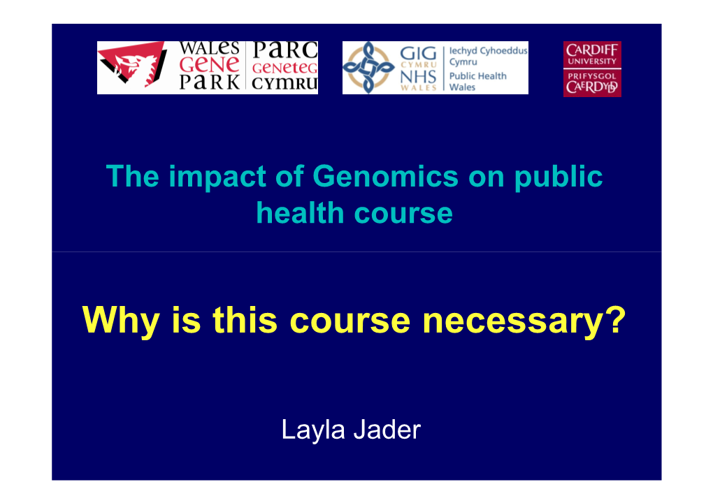 Genomics on Public Health Course