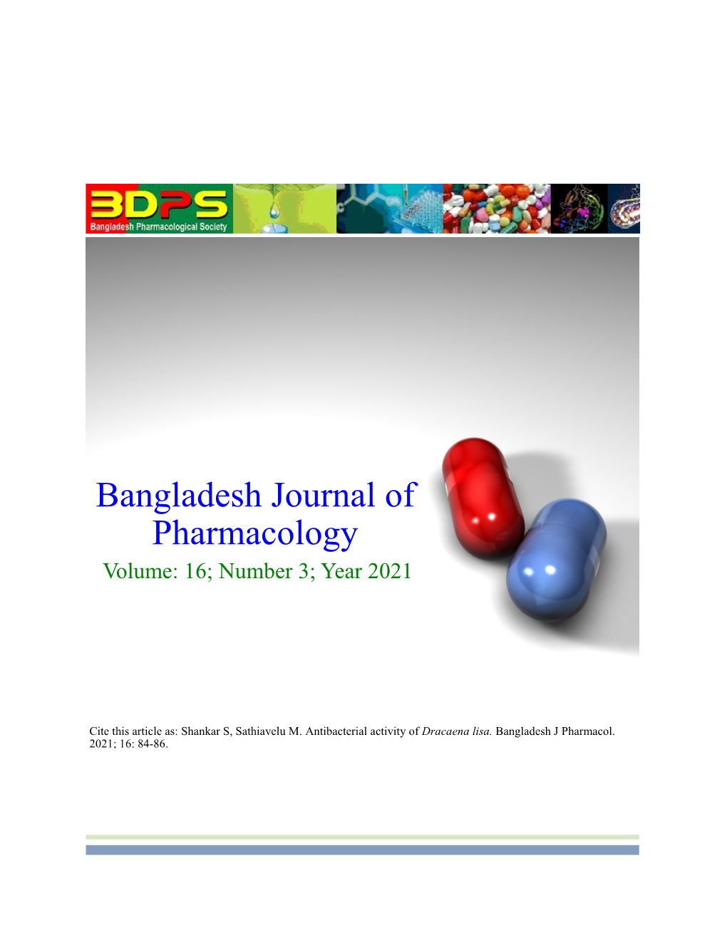 Bangladesh Journal of Pharmacology Volume: 16; Number 3; Year 2021