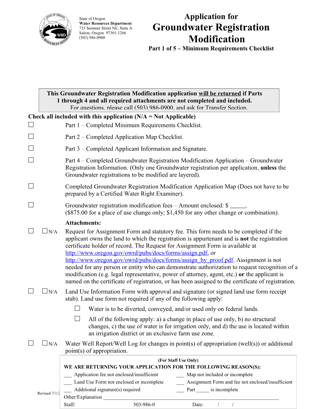 OWRD Application for Water Right Transfer s1