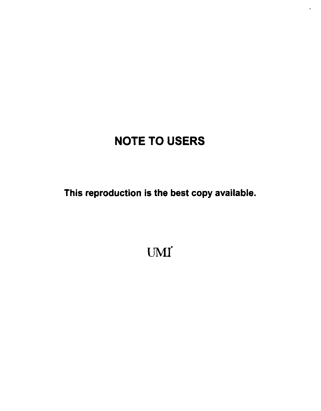 Note to Users