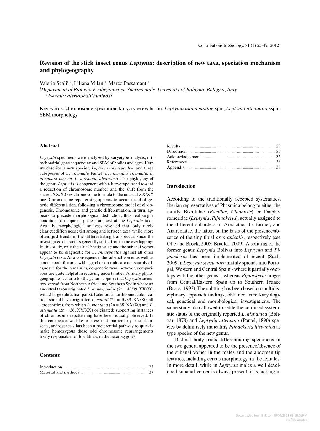 Revision of the Stick Insect Genus Leptynia: Description of New Taxa, Speciation Mechanism and Phylogeography