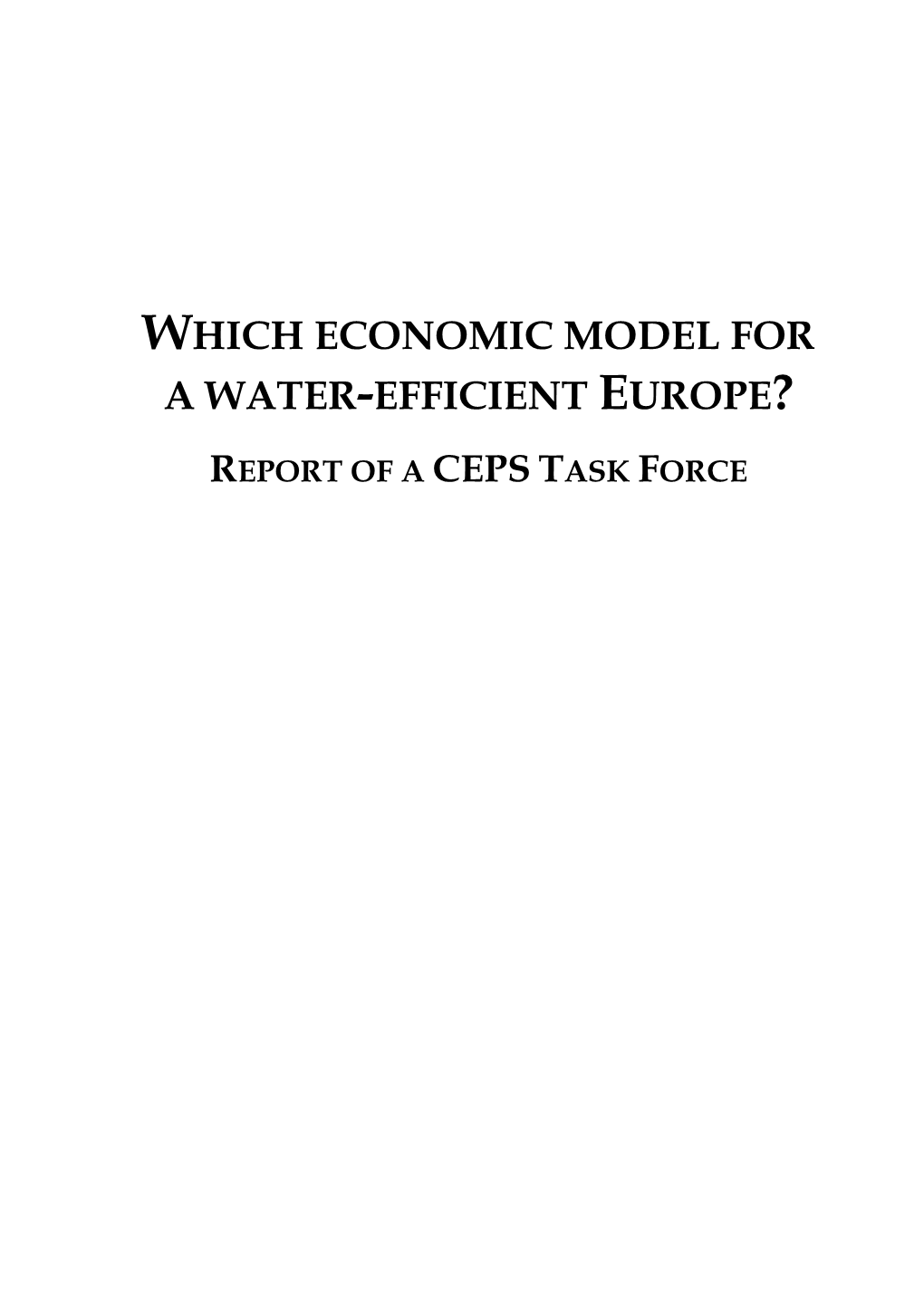 Which Economic Model for a Water-Efficient Europe?