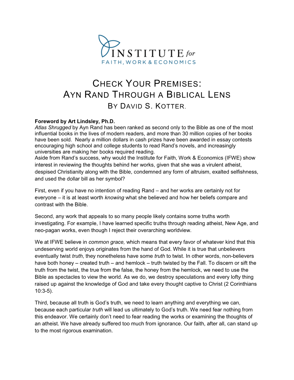 Ayn Rand Through a Biblical Lens by David S