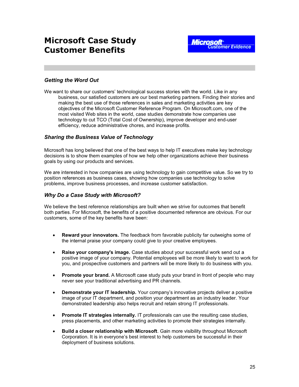 Microsoft’S Case Studies: The Benefits