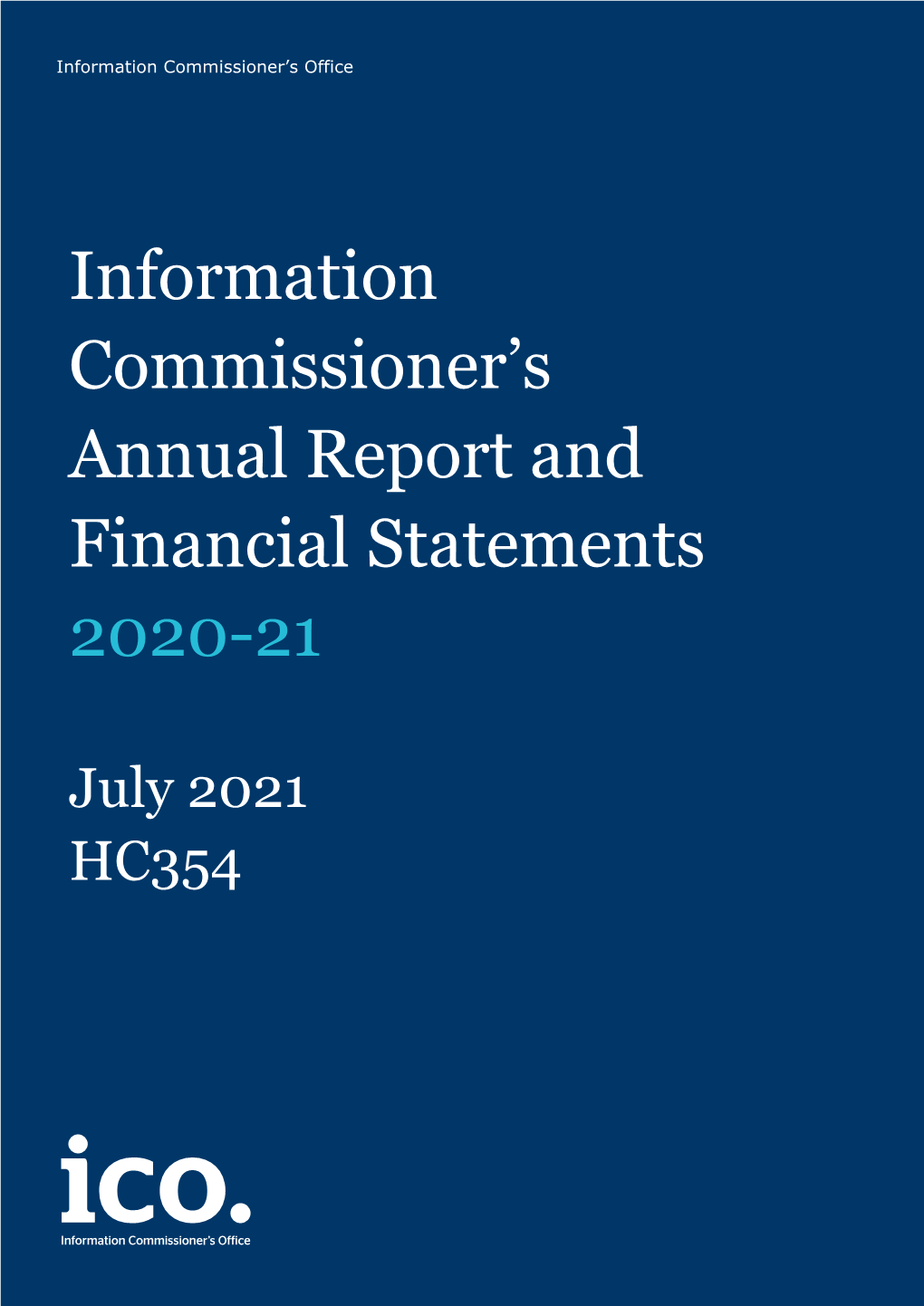 Information Commissioner's Annual Report and Financial Statements