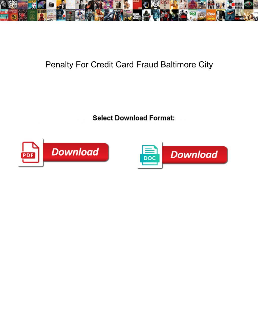 Penalty for Credit Card Fraud Baltimore City