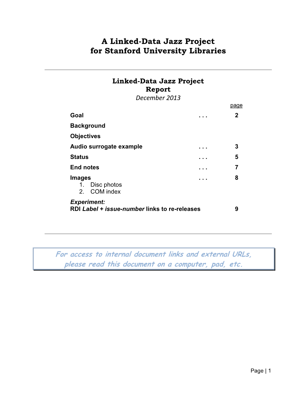 A Linked-Data Jazz Project for Stanford University Libraries